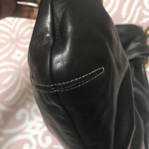 Coach Hampton Pleated Black Leather Hobo Bag - Picture 4 of 15